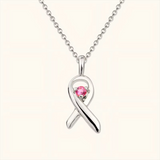 Solid 925 Silver Breast Cancer Moissanite Pendant