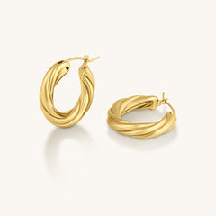 Chunky Twisted Hoop Earrings