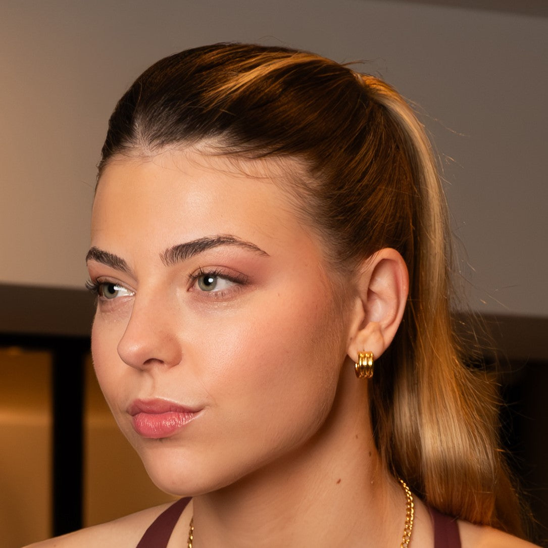 Classic Hoop Earrings on Model