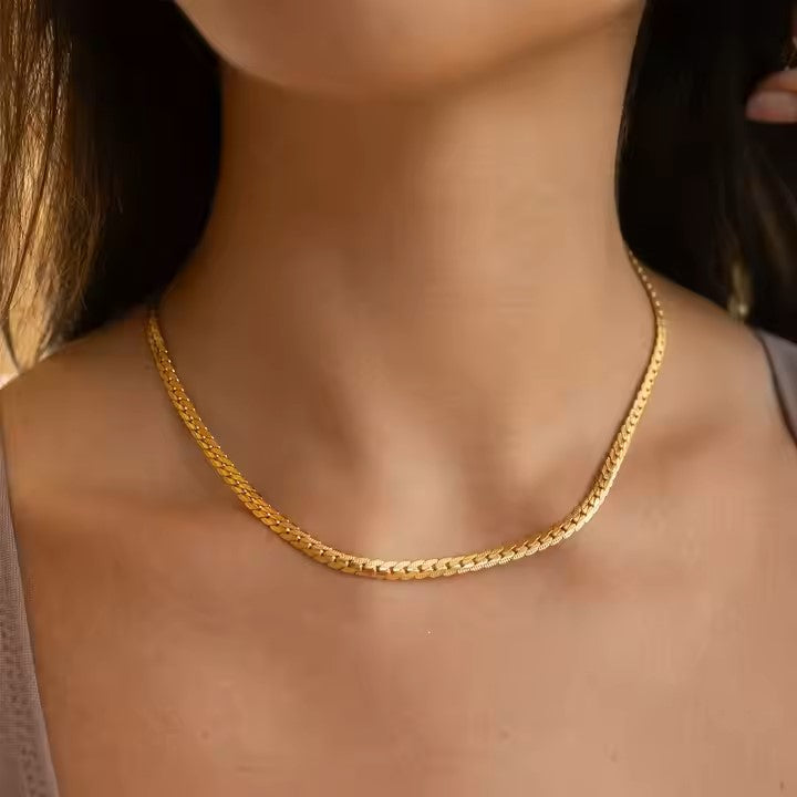 Cuban Link Necklace on Model