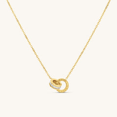 Exclusive Luna Link Necklace with hand set Zircon Stones