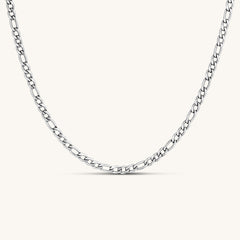 Figaro Link Chain Necklace Silver