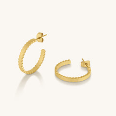 Fluted Edge Hooped Earrings