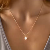 Freshwater Cultured Pearl Pendant Necklace on Model