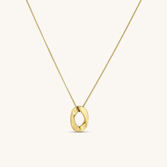Oval Pendant Necklace Gold
