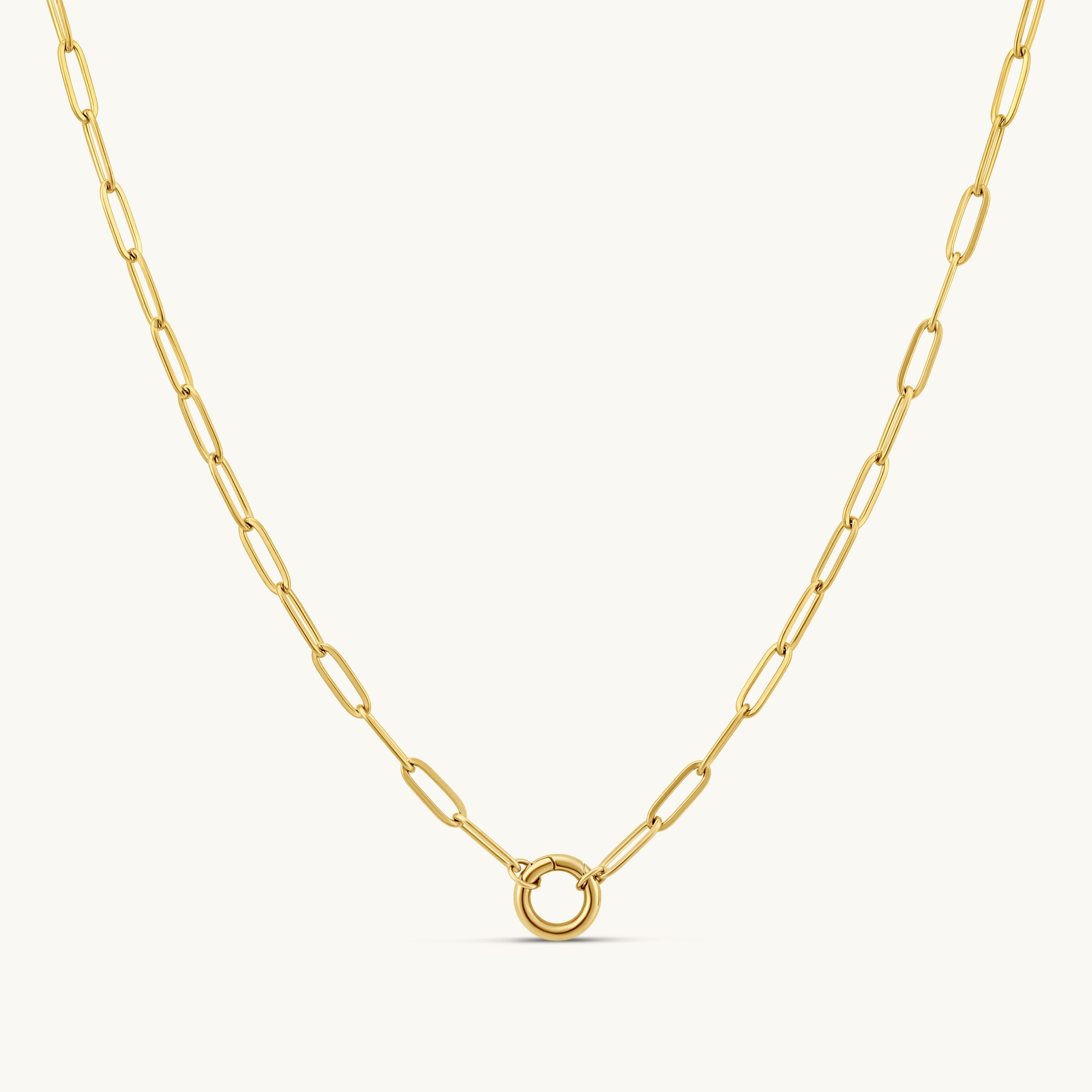 Paperclip Necklace with Round Clasp