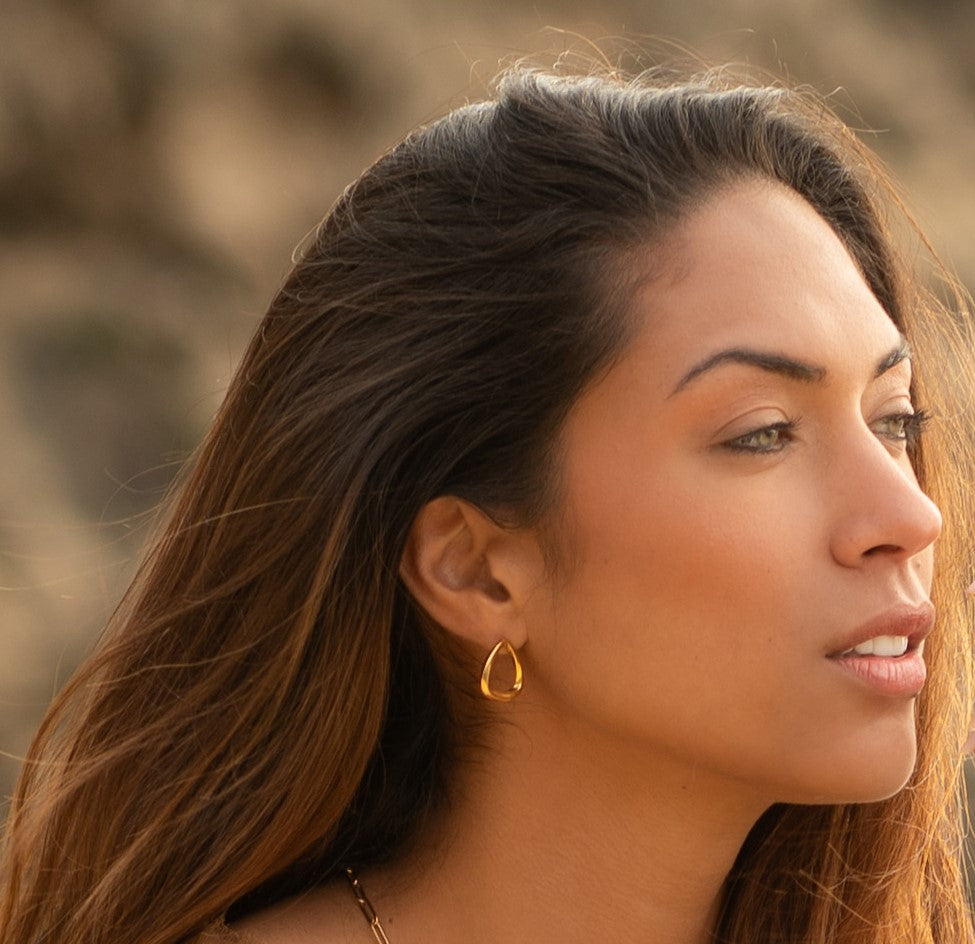 Triangle Earrings on Model