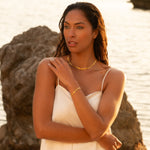 Twisted Double Layer Herringbone Snake Bracelet on Model