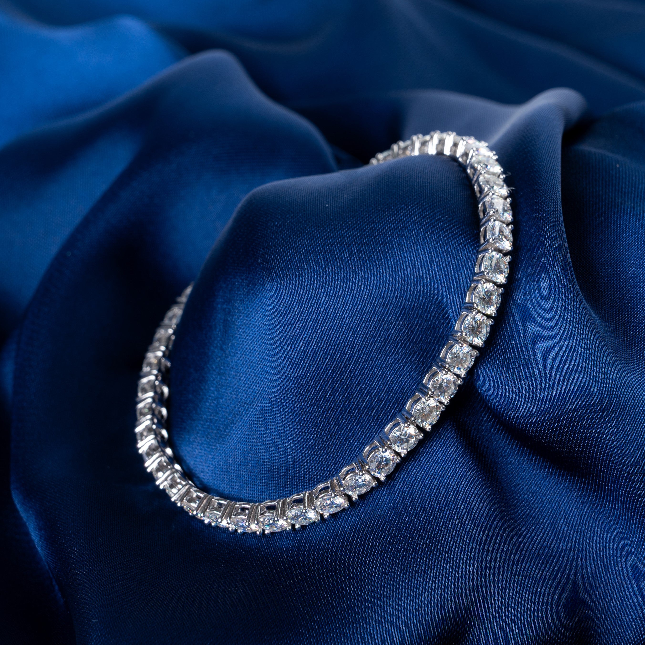Vermail and Moissanite Bracelet on  Silk
