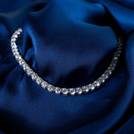 Vermail and Moissanite Necklace on Silk